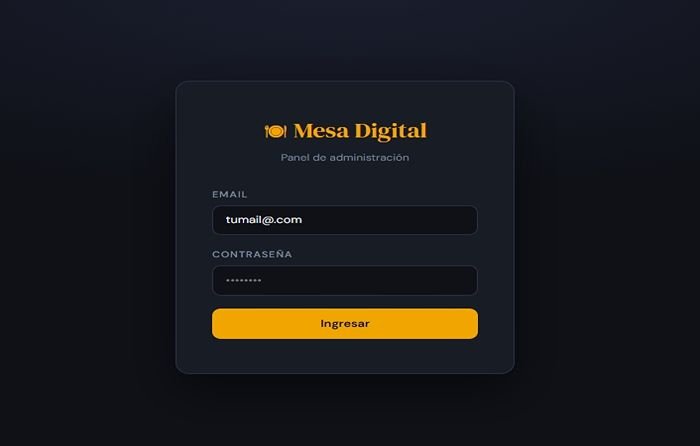 Panel — Login administración